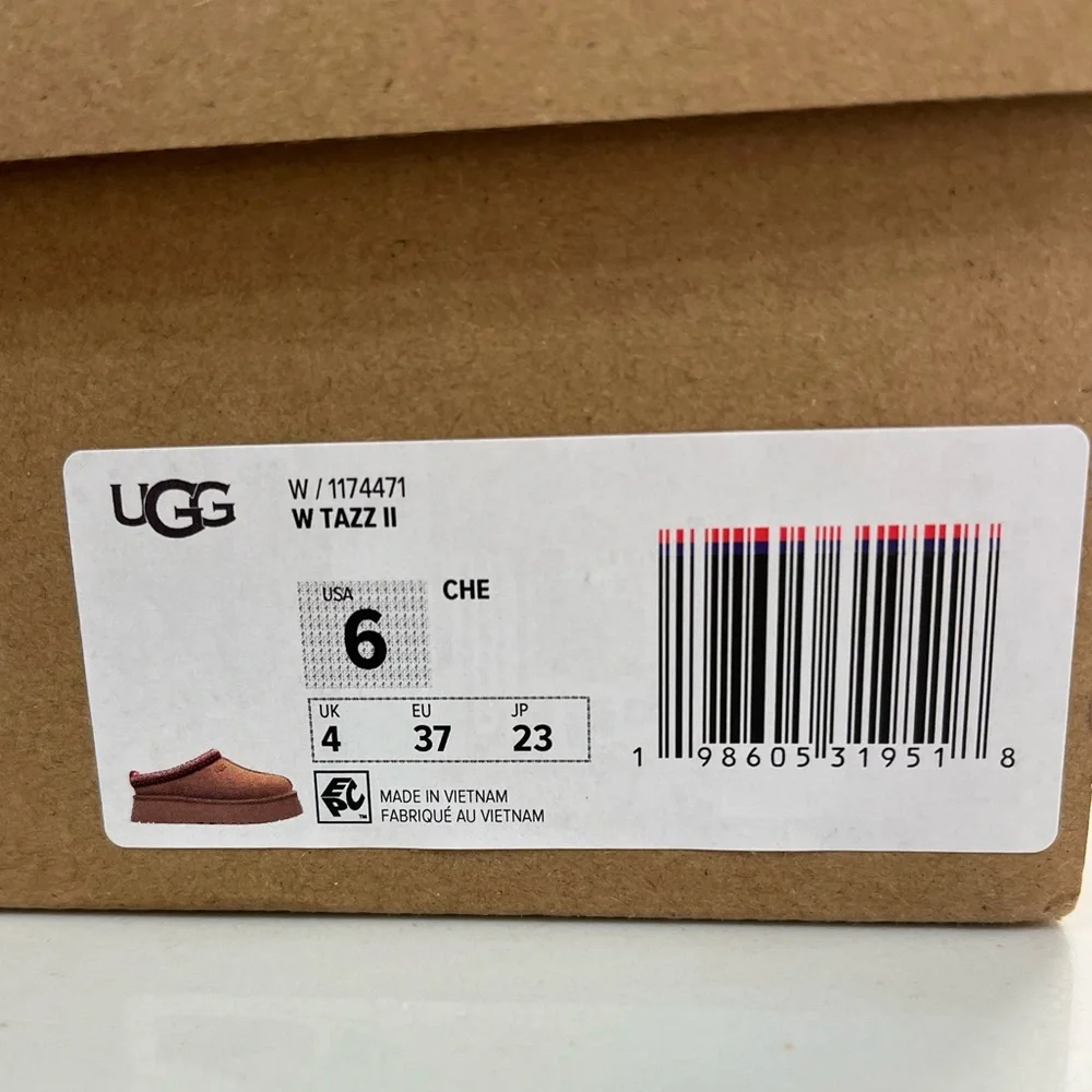 UGG Tazz II Chestnut, Slip-Ons with Red Accents. BRAND NEW. NEVER WORN - Picture 5 of 9